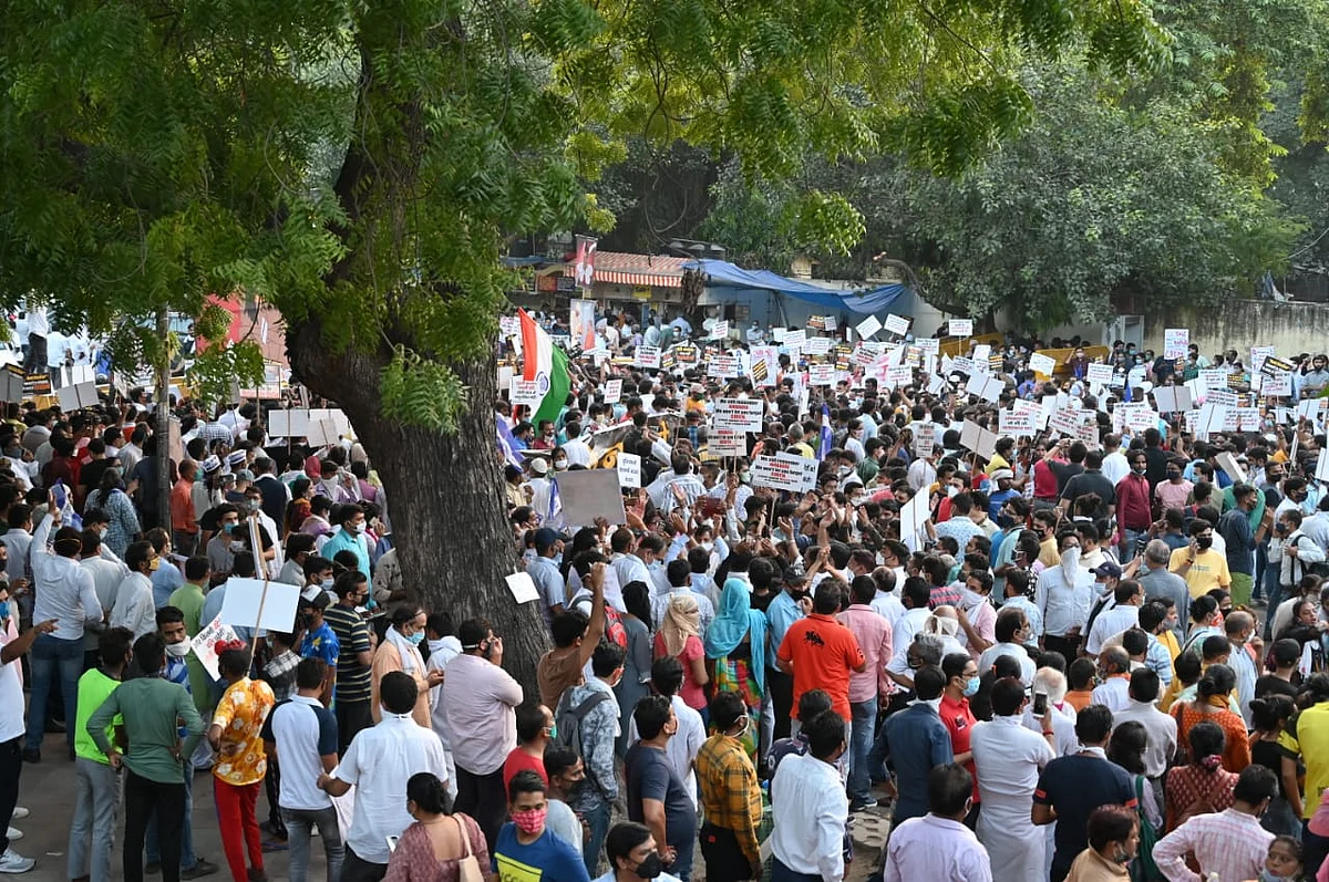 Civil society activists, students, women and members of various political outfits gathered at the Jantar Mantar.