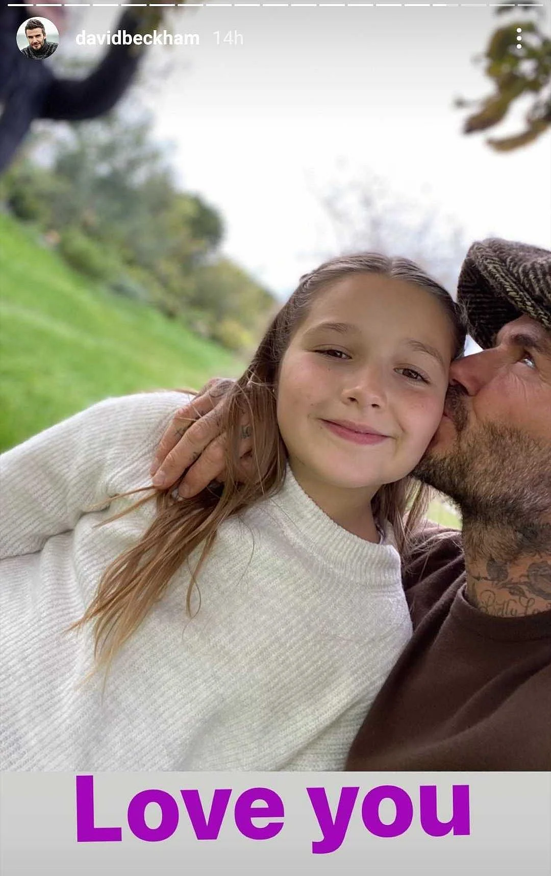 David Beckham fans divided over him kissing 9-year-old daughter Harper on the lips