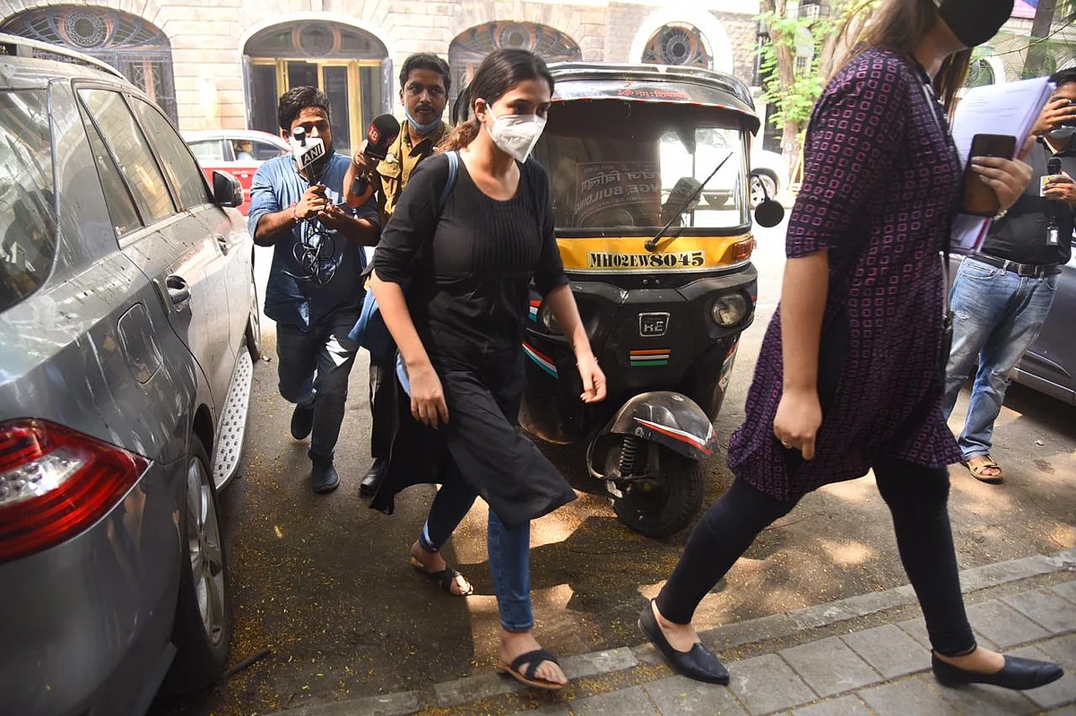 Pics: After remaining 'untraceable' for a week, Karishma Prakash arrives at NCB office