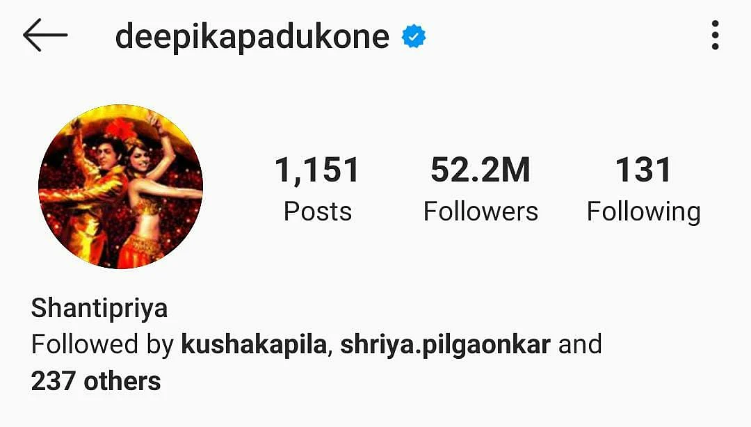 Deepika Padukone changes her Instagram, Twitter names to 'Shantipriya' as 'Om Shanti Om' turns 13