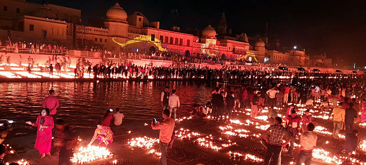 In Pictures: Spectacular Deepotsav celebrations in Ayodhya on the banks of the Sarayu river