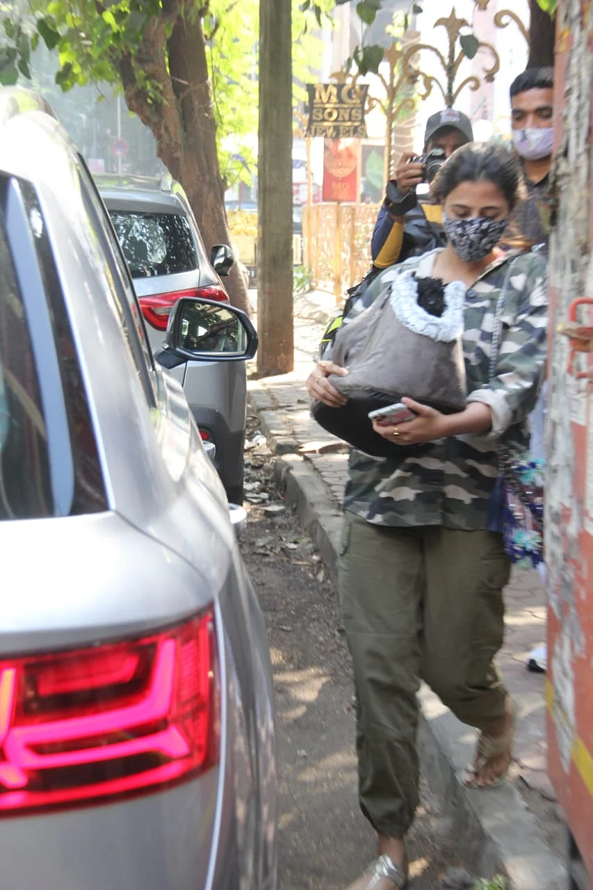 Nupur Sanon with her dog at a pet clinic in Khar
