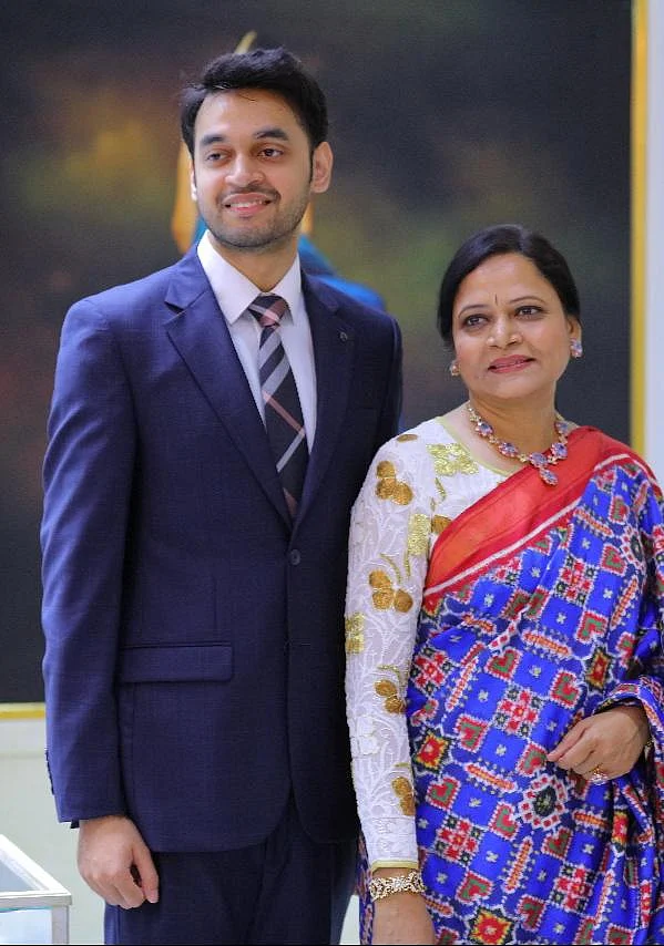 Mrs. Vasundhara with her son Mr. Ashish