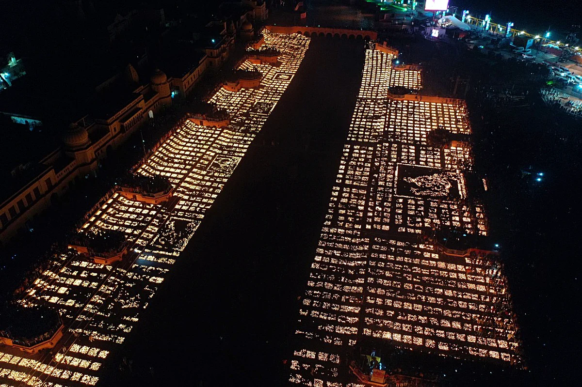 In Pictures: Spectacular Deepotsav celebrations in Ayodhya on the banks of the Sarayu river