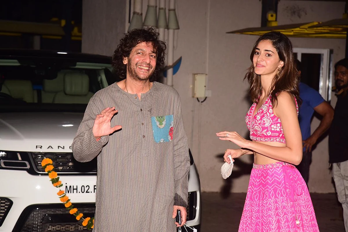 Chunky and Ananya Pandey at Bunty Sajdeh party in Bandra