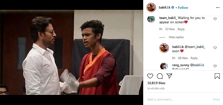 Irrfan Khan's son, Babil, hints at movie debut