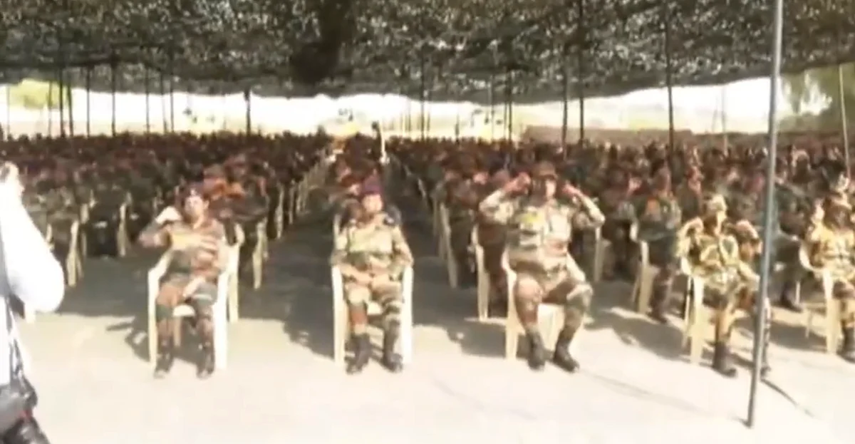 In Pictures: PM Modi celebrates Diwali with soldiers at Longewala Post in Rajasthan's Jaisalmer