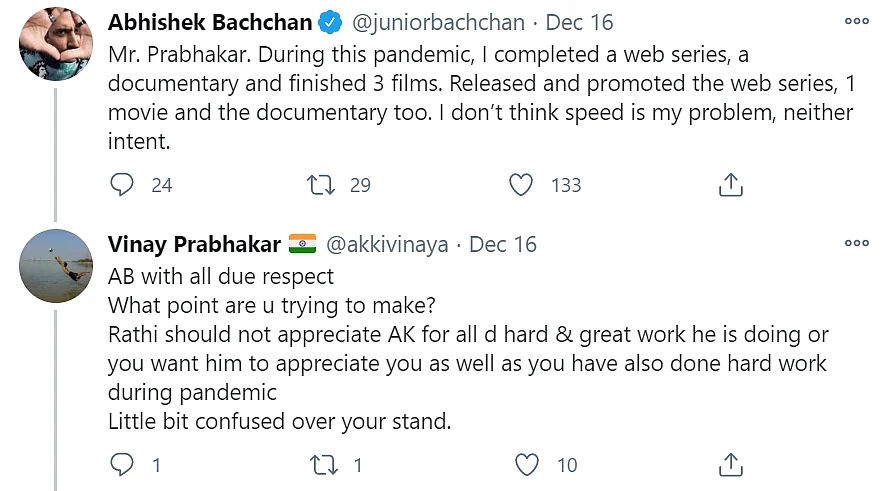 Abhishek Bachchan claps back at a Twitter user who called him ‘slow’ in comparison to Akshay Kumar