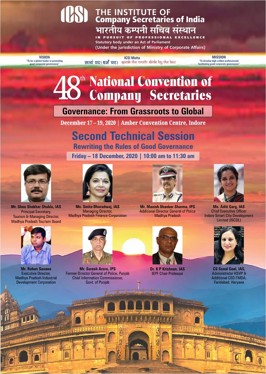 Indore to host 48th National Convention of Company Secretaries of India, top politicians, IAS officers to attend the meet