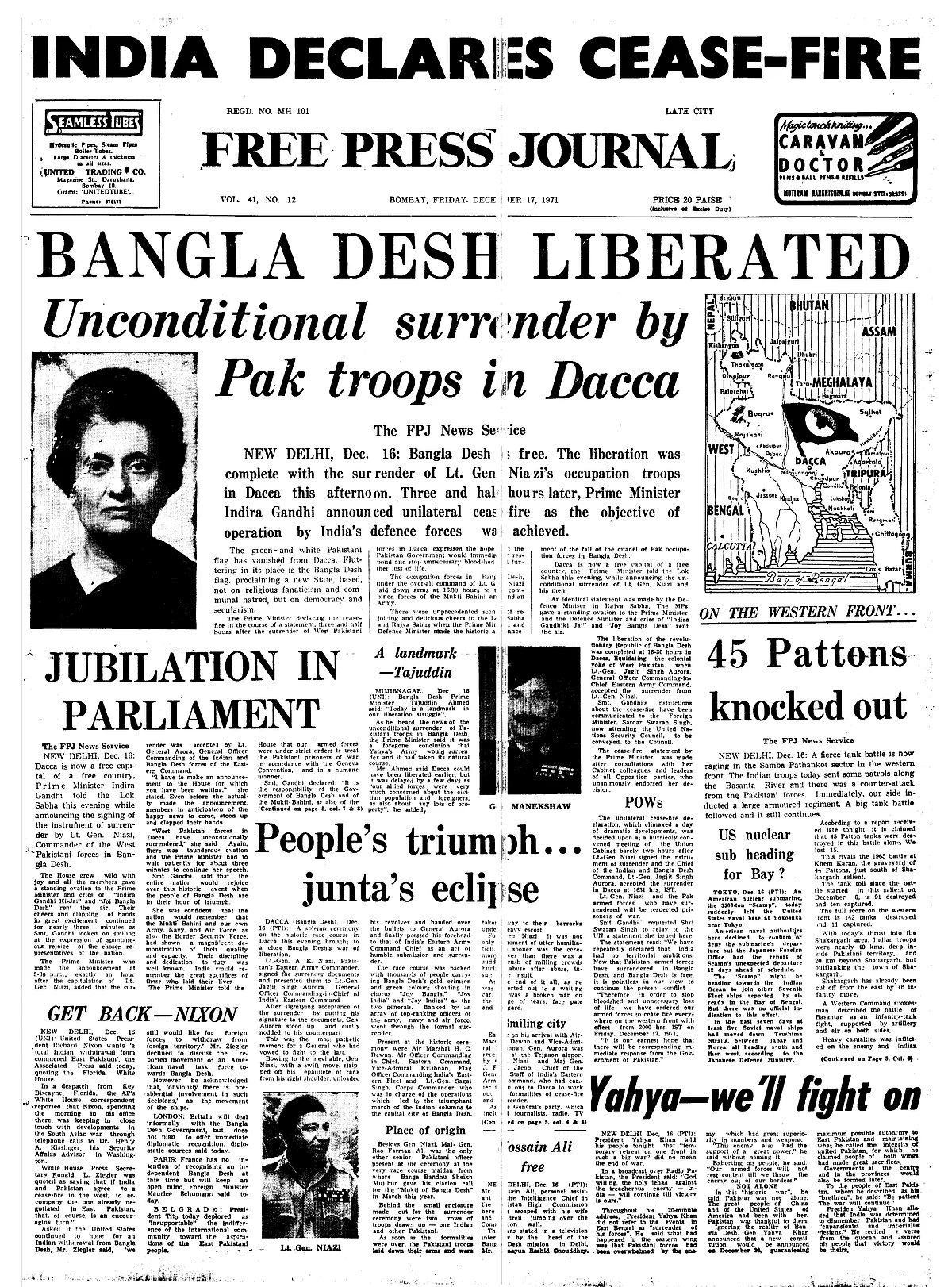 Vijay Diwas: How FPJ covered surrender of Pak troops, Bangladesh liberation in 1971