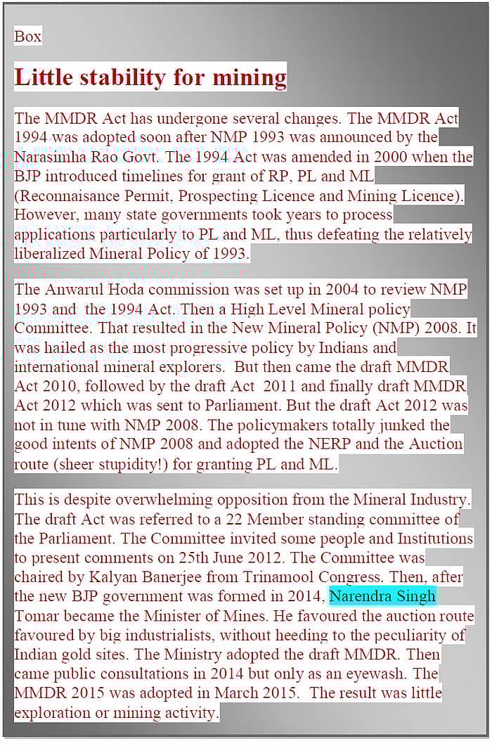 Policy Watch: A colonial outlook has stunted India’s gold-mining sector