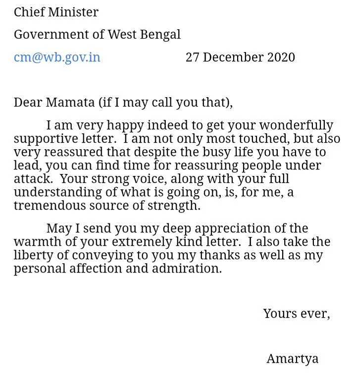 'Tremendous source of strength': Nobel laureate Amartya Sen thanks Mamata for backing him in Visva-Bharati 'illegal land grab' case