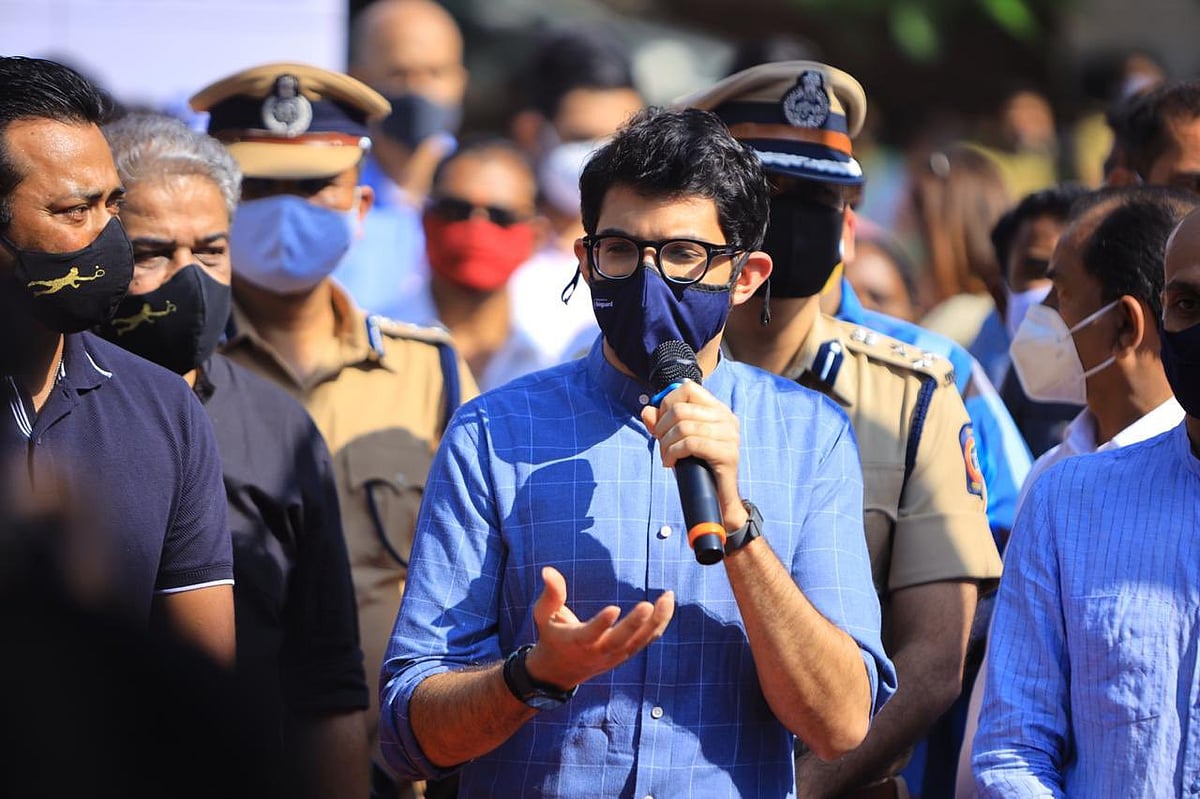 Mumbai: Aaditya Thackeray unveils the 'Zebu' Bull at Worli