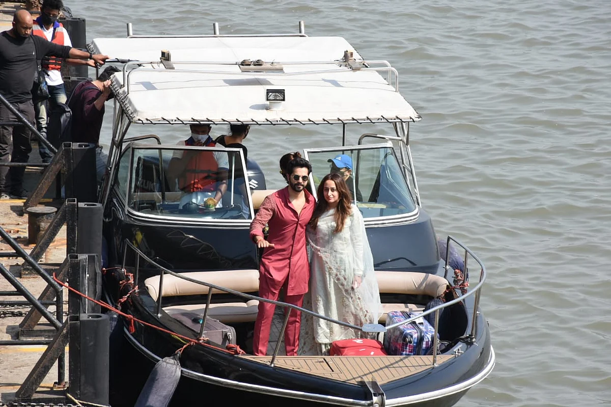 In Pics: Varun Dhawan and Natasha Dalal back in the bay after tying the knot in Alibaug