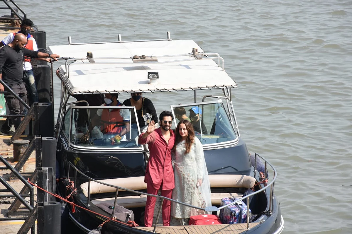 In Pics: Varun Dhawan and Natasha Dalal back in the bay after tying the knot in Alibaug