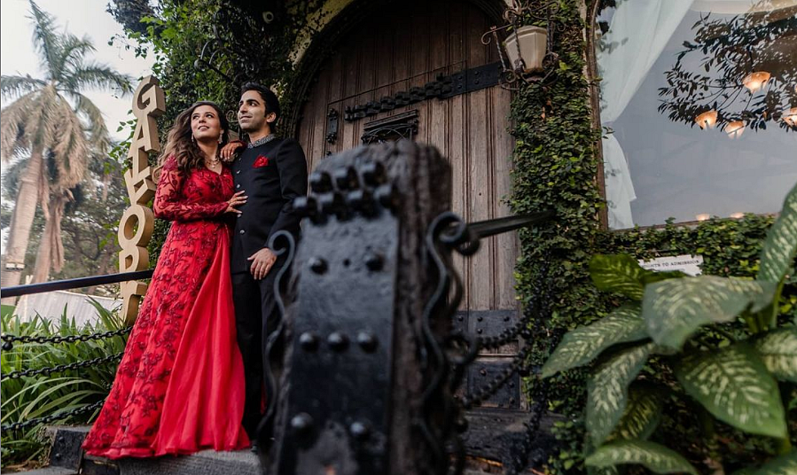Billiards World champion Pankaj Advani ties the knot with celebrity stylist Saniya Shadadpuri; view pics from sangeet ceremony