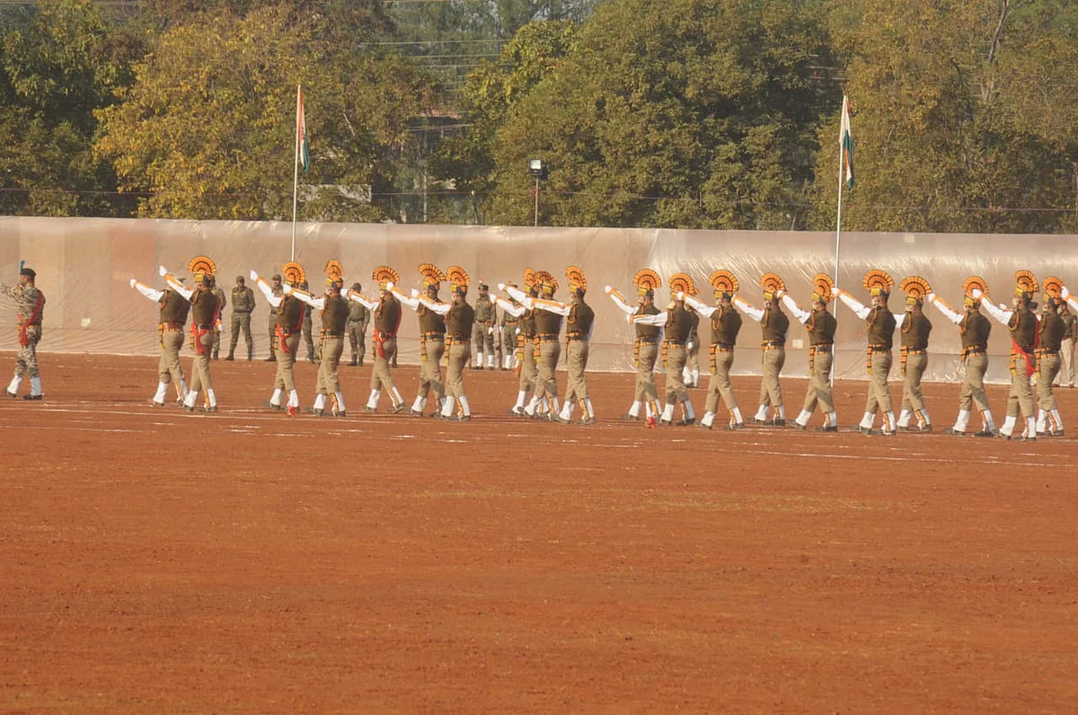 March past during full dress rehearsal in Bhopal on Sunday