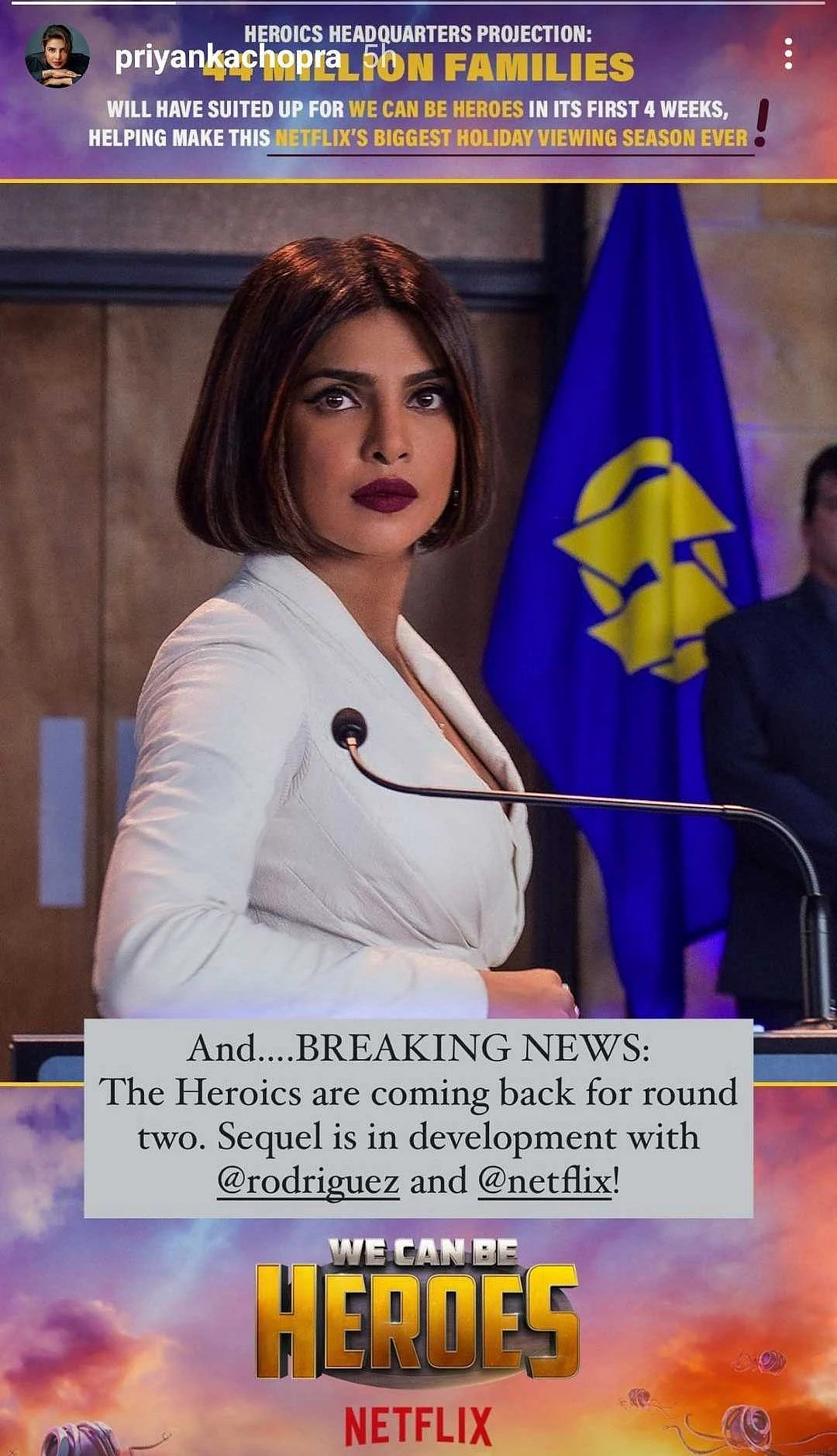 Priyanka Chopra announces 'We Can Be Heroes' sequel in the works at Netflix