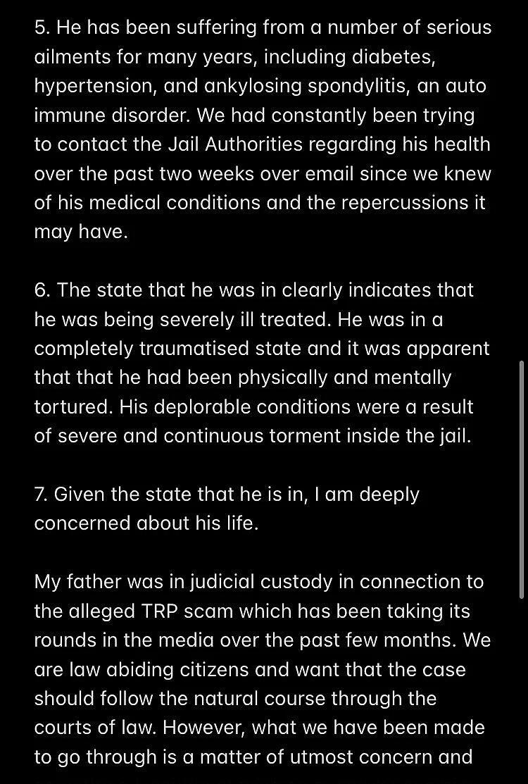 As arrested ex-BARC CEO Partho Dasgupta admitted to hospital, daughter writes to PM Modi with 'appeal to save father's life'