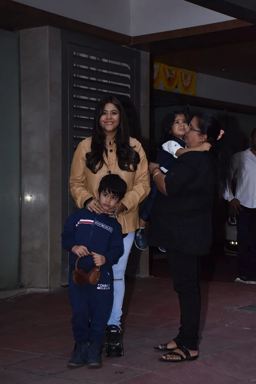 Ekta Kapoor with nephew Lakkshya and son Ravie