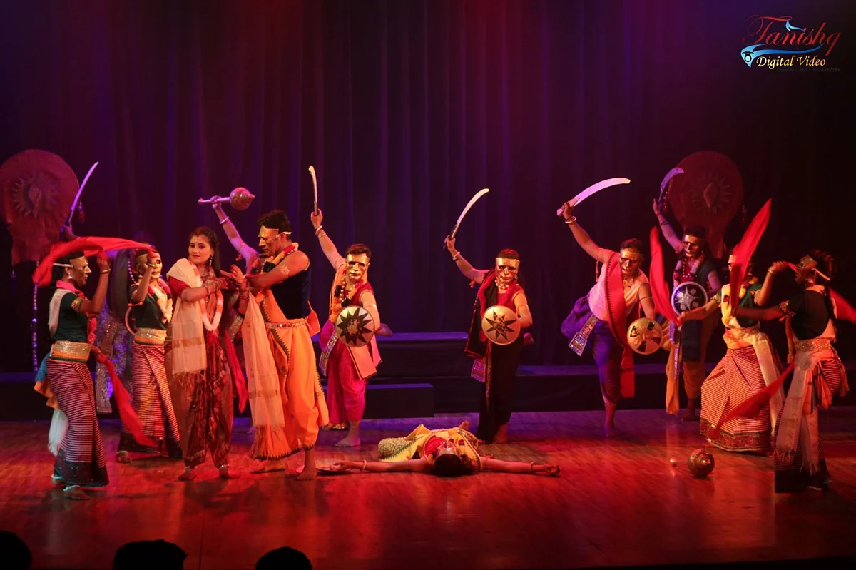 A scene from Mahabharat ballet staged in Bhopal on Sunday evening