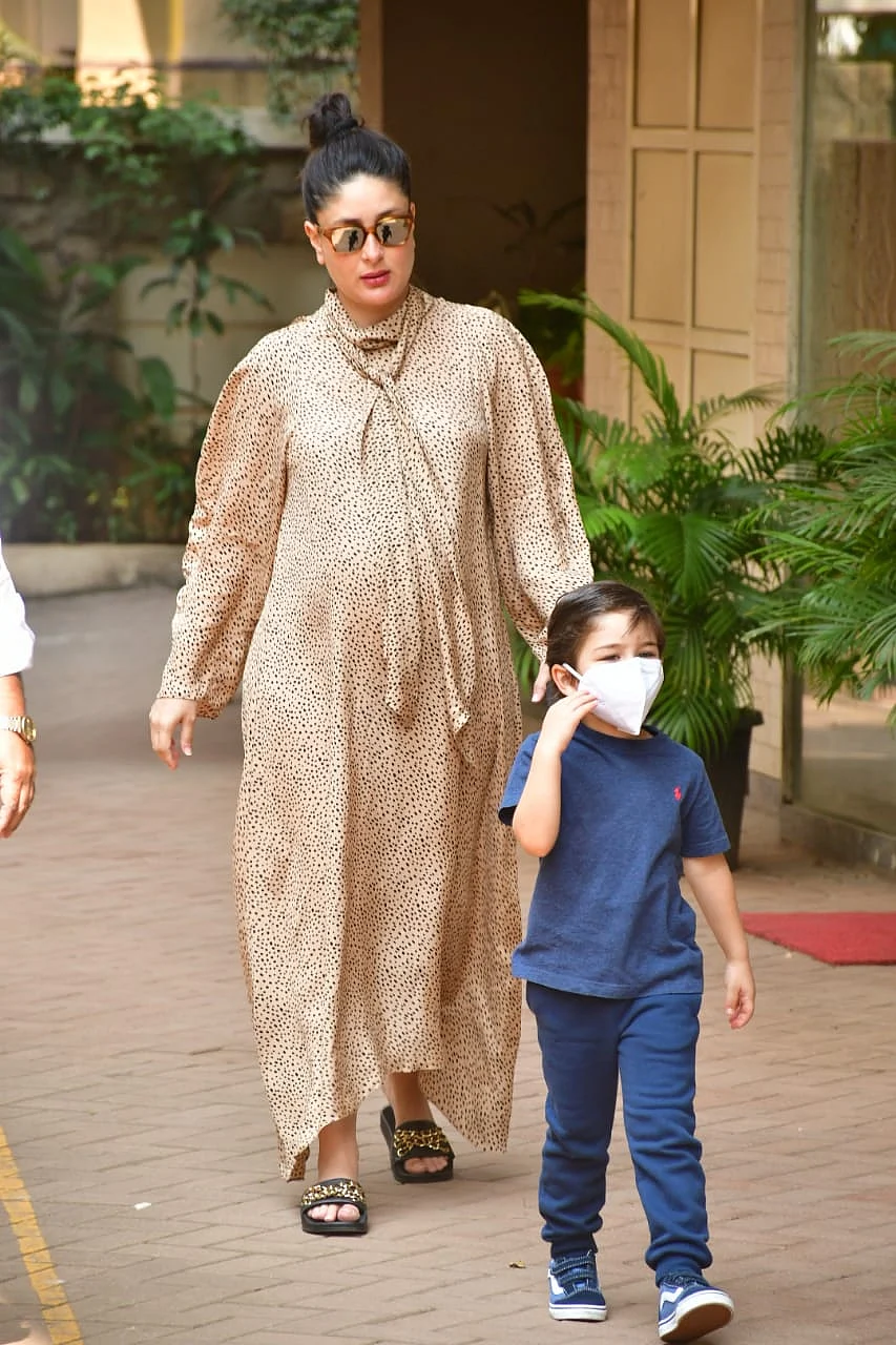 In Pics: 9-months pregnant Kareena Kapoor steps out in style with son Taimur