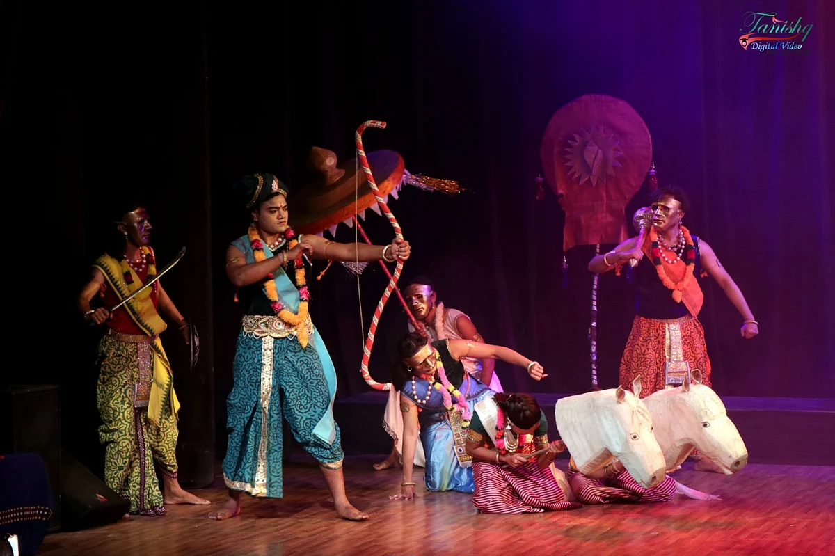 A scene from Mahabharat ballet staged in Bhopal on Sunday evening