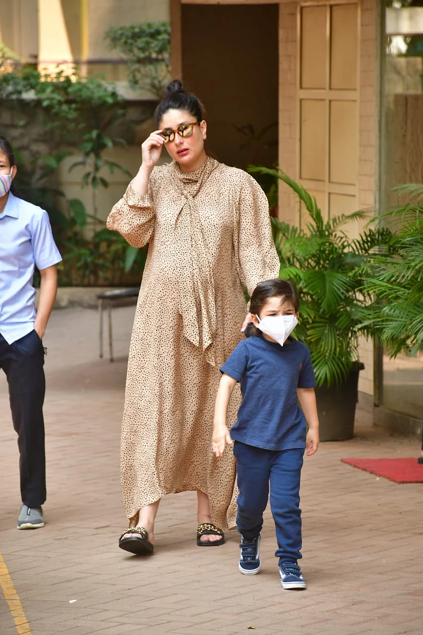In Pics: 9-months pregnant Kareena Kapoor steps out in style with son Taimur