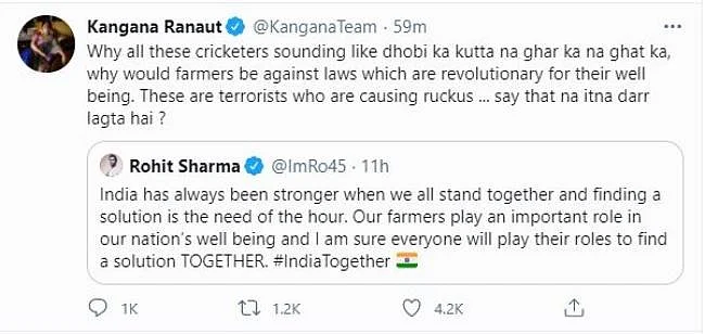 Twitter deletes Kangana Ranaut's 'hateful' tweet against cricketer Rohit Sharma - here's what she said
