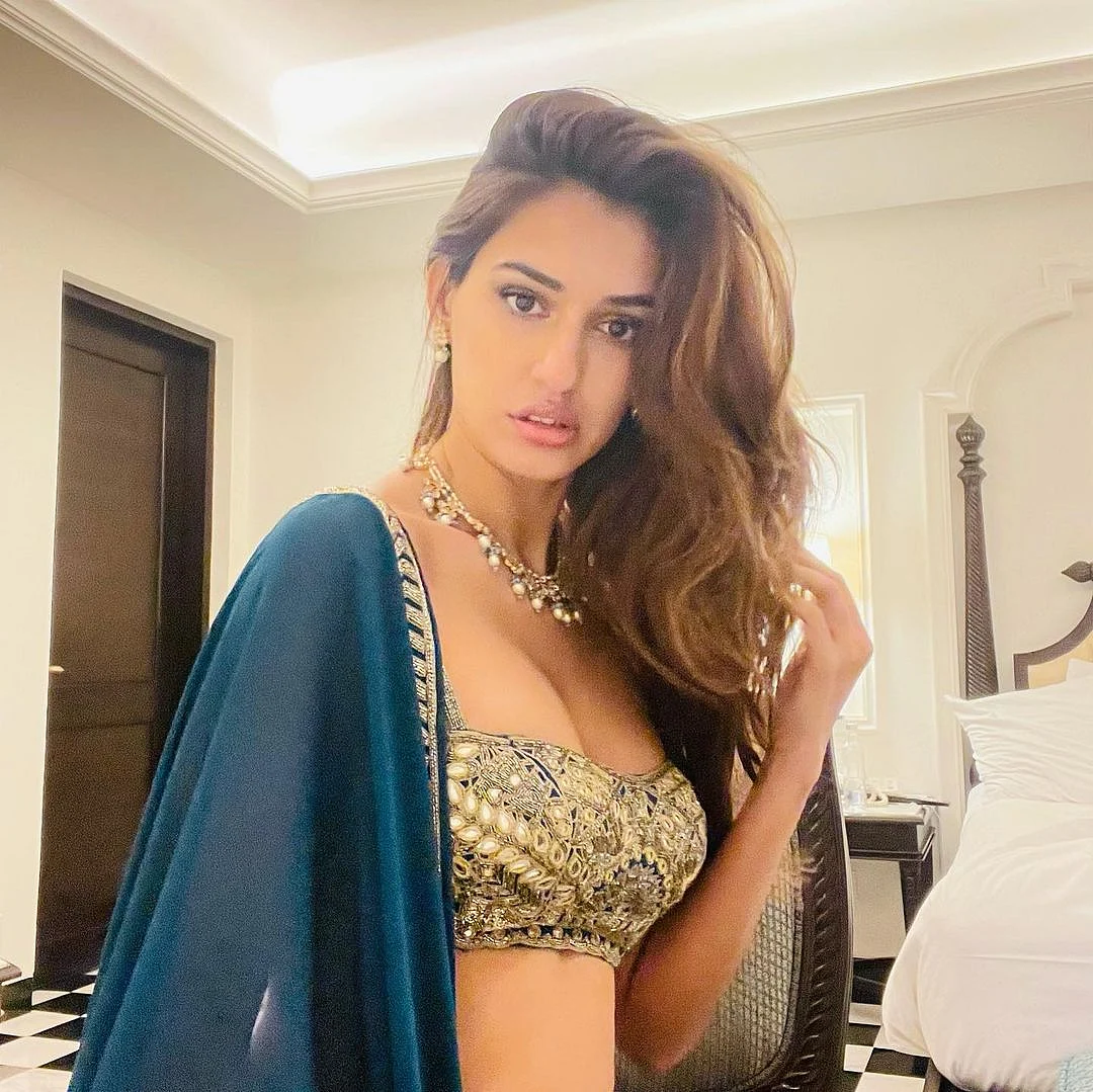 Disha Patani's stunning teal lehenga with gold embroidered blouse costs Rs 78,000!