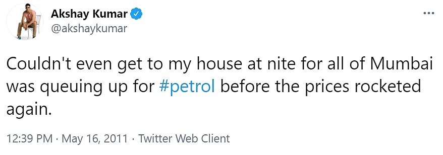 As petrol touches Rs 100, Akshay Kumar's now-deleted tweets on fuel price hike come back to haunt him again