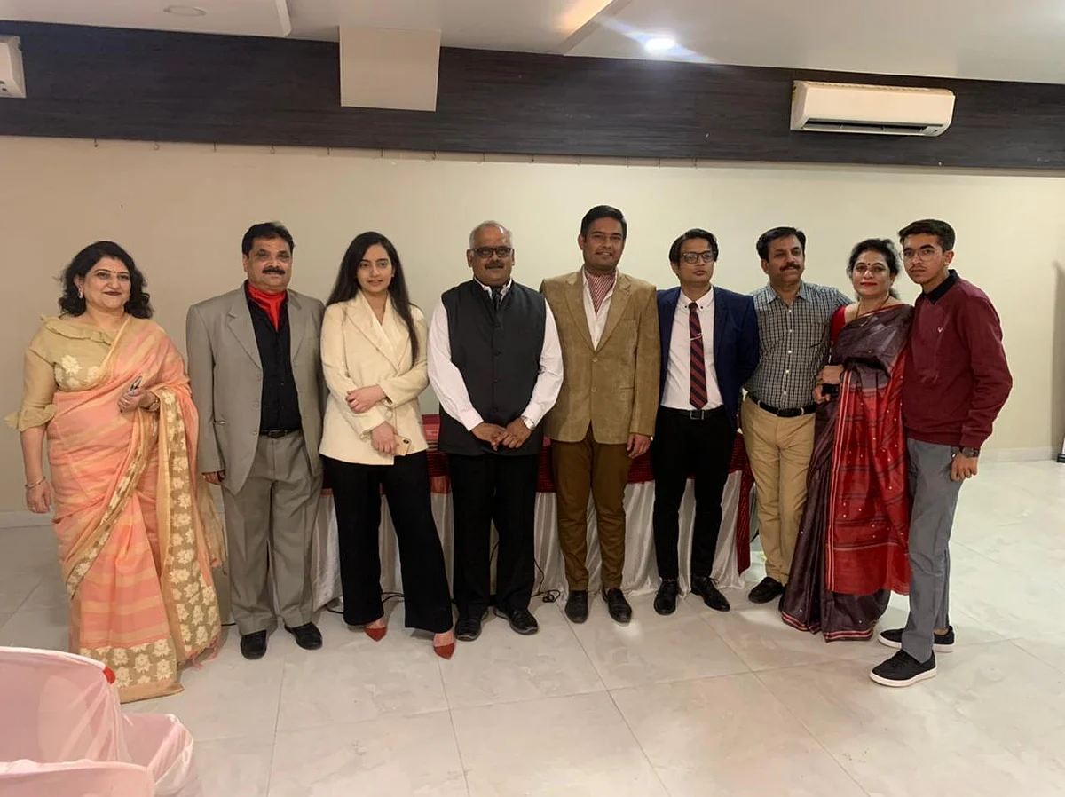 Daly College staff with people in Betul on Friday