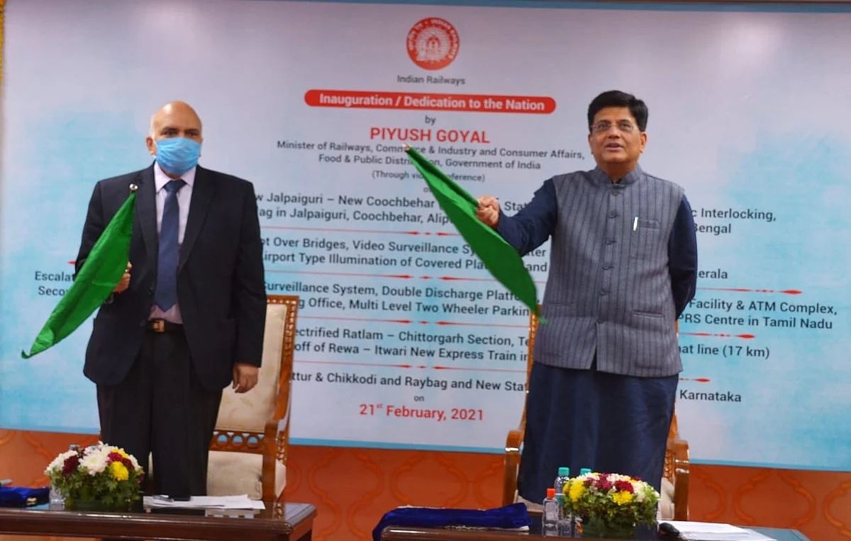 Madhya Pradesh: Running of the electric locos of Ratlam rail division flagged-off by Union rail minister Peeyush Goyal