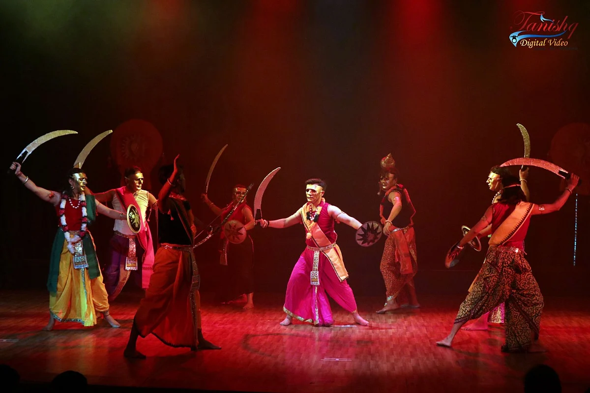 A scene from Mahabharat ballet staged in Bhopal on Sunday evening