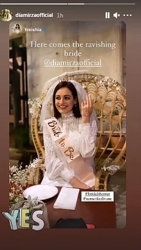 Dia Mirza flaunts her mehendi, bride-to-be sash ahead of wedding with Vaibhav Rekhi