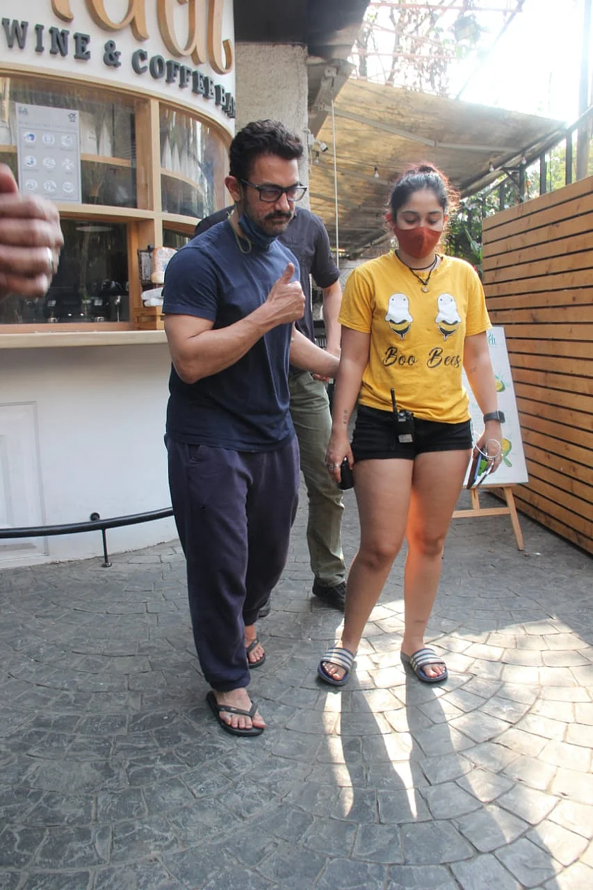 In Pics: Aamir Khan steps out with daughter Ira, son Junaid in Mumbai; netizens say 'father looks younger than kids'