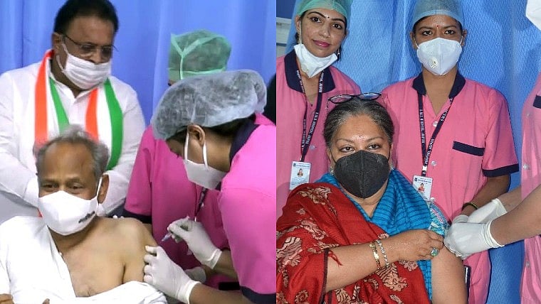 Rajasthan: Ashok Gehlot, Vasundhara Raje get COVID-19 vaccine jabs; 28 students, staff at Udaipur school test positive