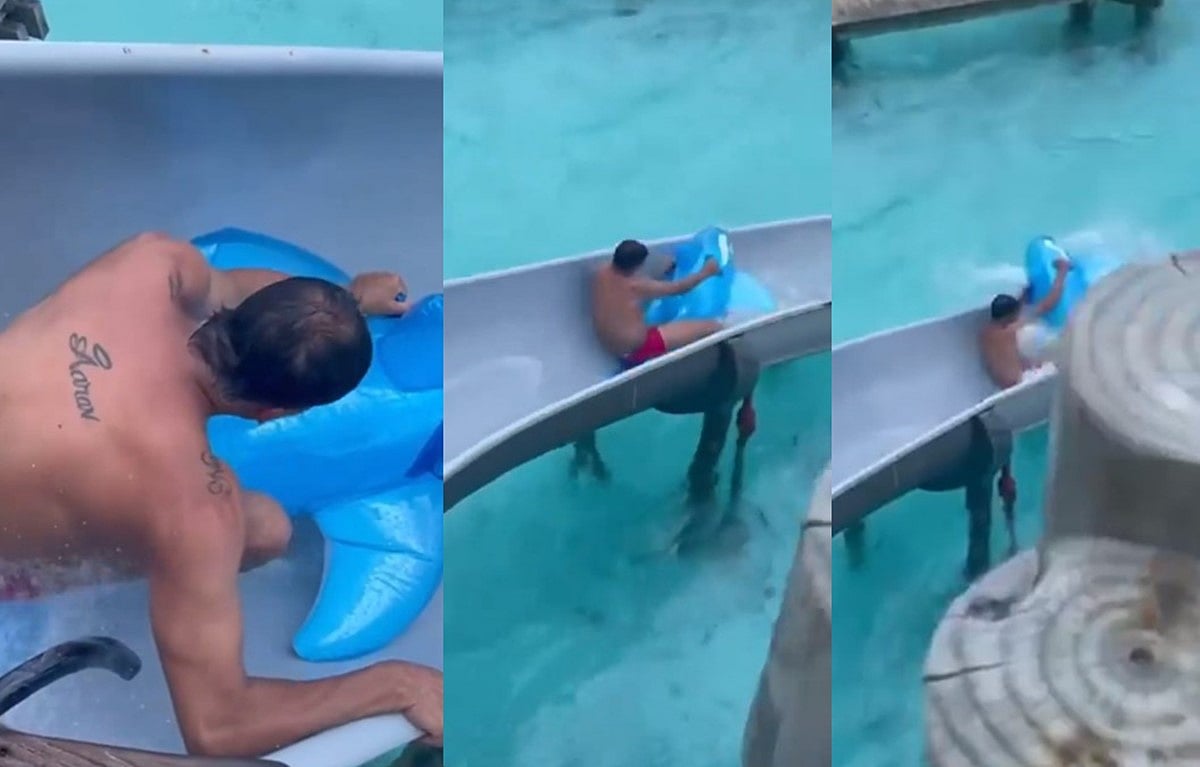 Watch: Action star Akshay Kumar struggles to go down a water slide; daughter Nitara can't stop laughing - Vimarsana News