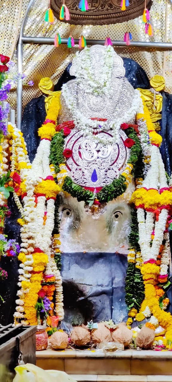 Idol of Lord Shani at Juni Indore temple on Saturday