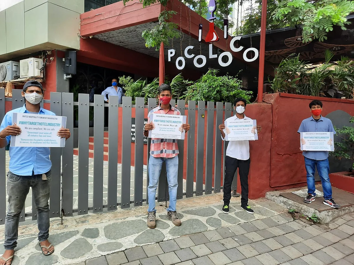 Break the Chain: Hoteliers across Maharashtra hold silent demonstration to protest against state govt's COVID-19 restrictions