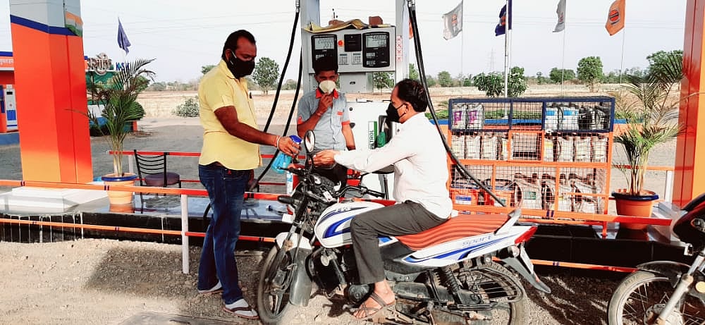 Petrol pump run by Mahashakti Kisan Seva Kendra