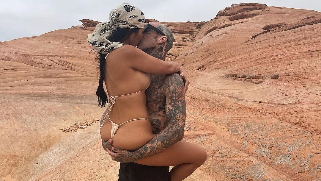 Thong bikini-clad Kourtney Kardashian passionately smooches Travis Barker in latest Instagram post