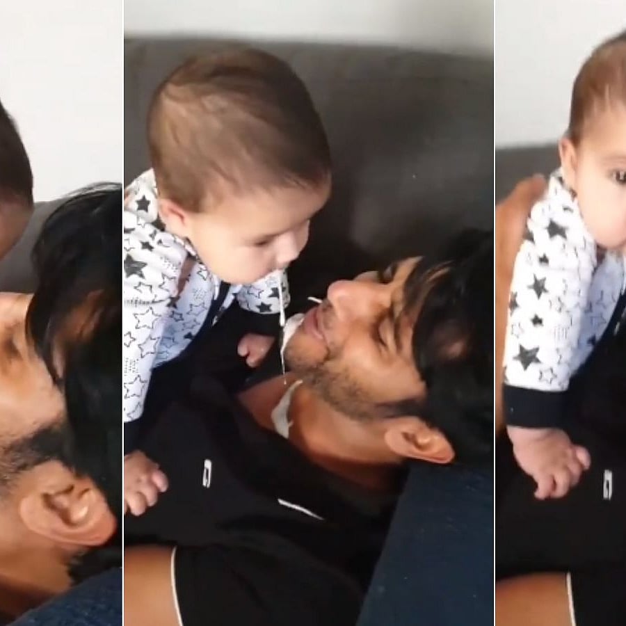 Watch: Karanvir Bohra's newborn daughter pukes on his face in a hilarious video