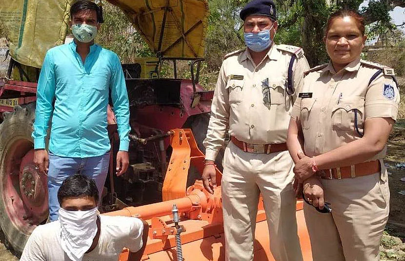 Police with accused