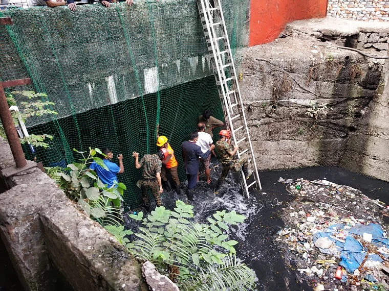 Thane: Crocodile found in drain; rescued after hours of operation