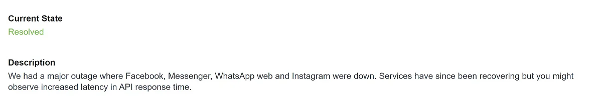 Facebook, Messenger, WhatsApp web and Instagram faced brief outage but they are back