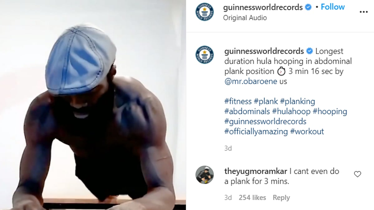 WATCH: Man hula hoops in abdominal plank position; makes Guinness World Record