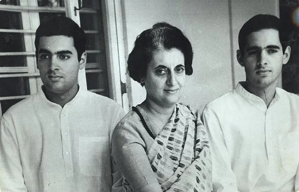 Indira Gandhi and sons- Rajiv and Sanjay