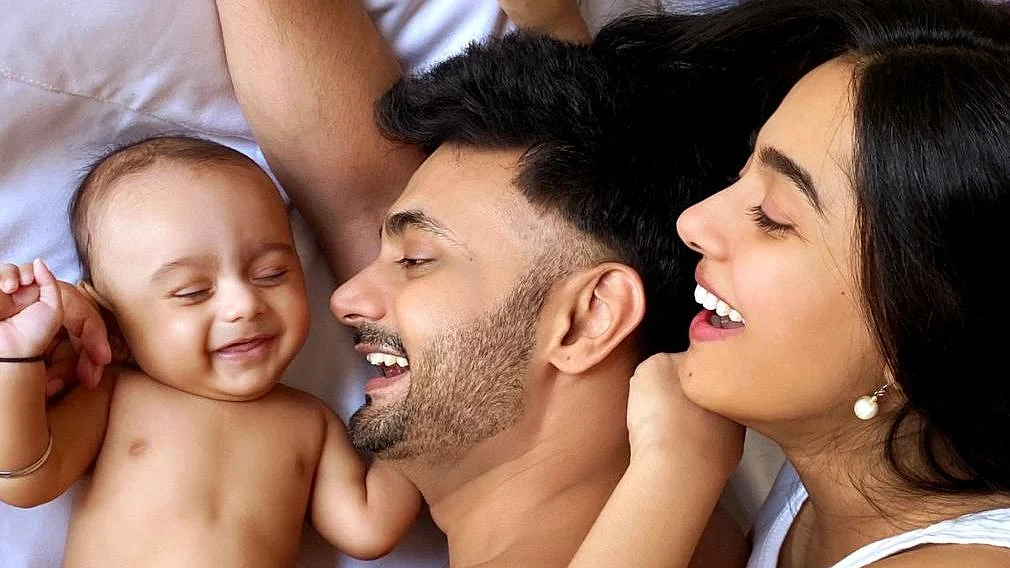 Amrita Rao with husband RJ Anmol and son Veer