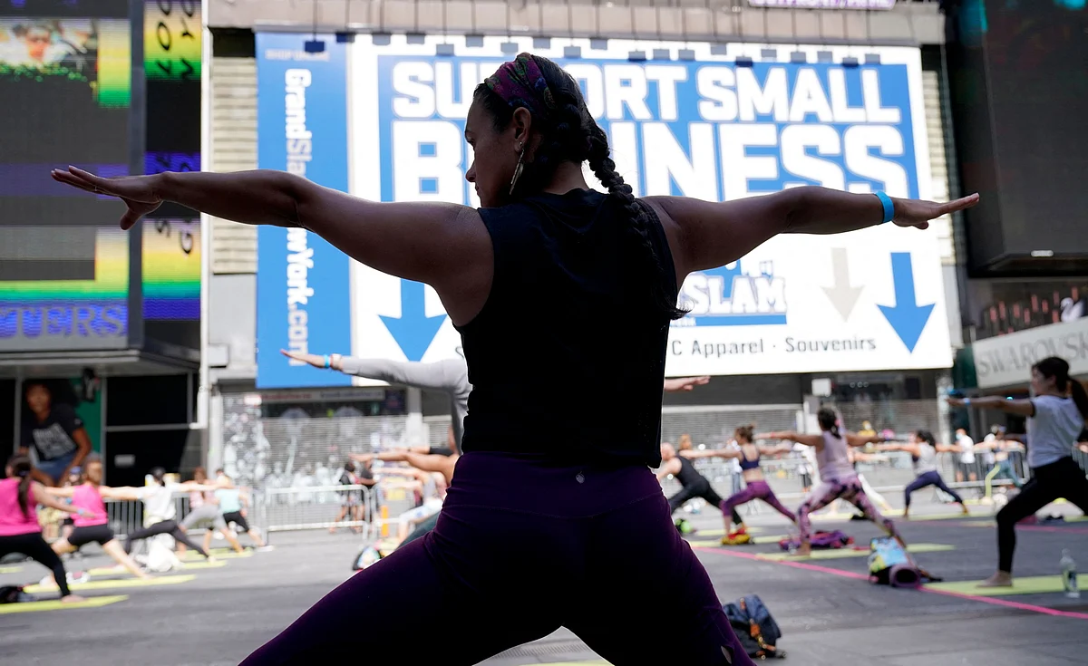 International Yoga Day 2021: Over 3,000 people perform Yoga at iconic Times Square; see pics